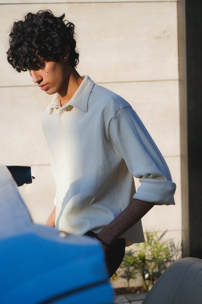 Knitted Button Up In Creme