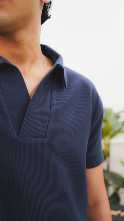 RV Knitted Polo In Navy