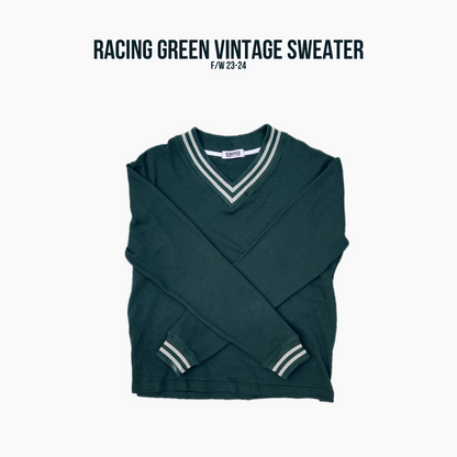 Porsche Racing Green Vintage V Neck